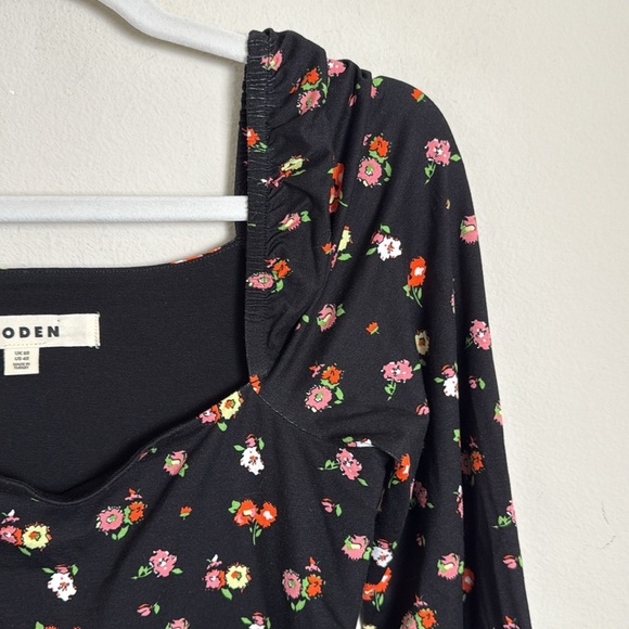 Boden Square Neck Floral Midi Dress Size 4 - Picture 4 of 9